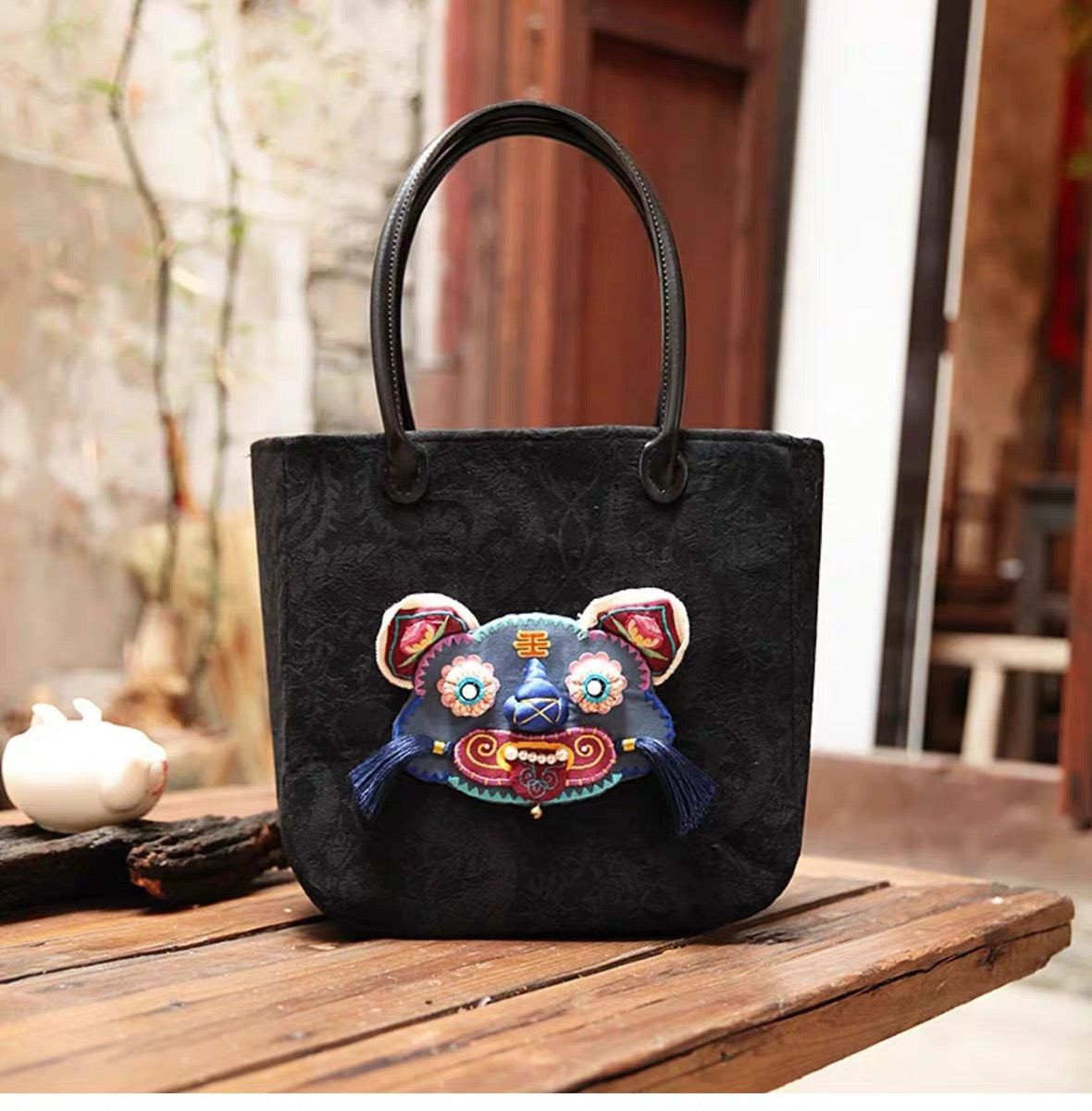 Embroidered Bag| Handmade Tiger Head Embroidered | Good Luck Blessing | Miao Embroidery